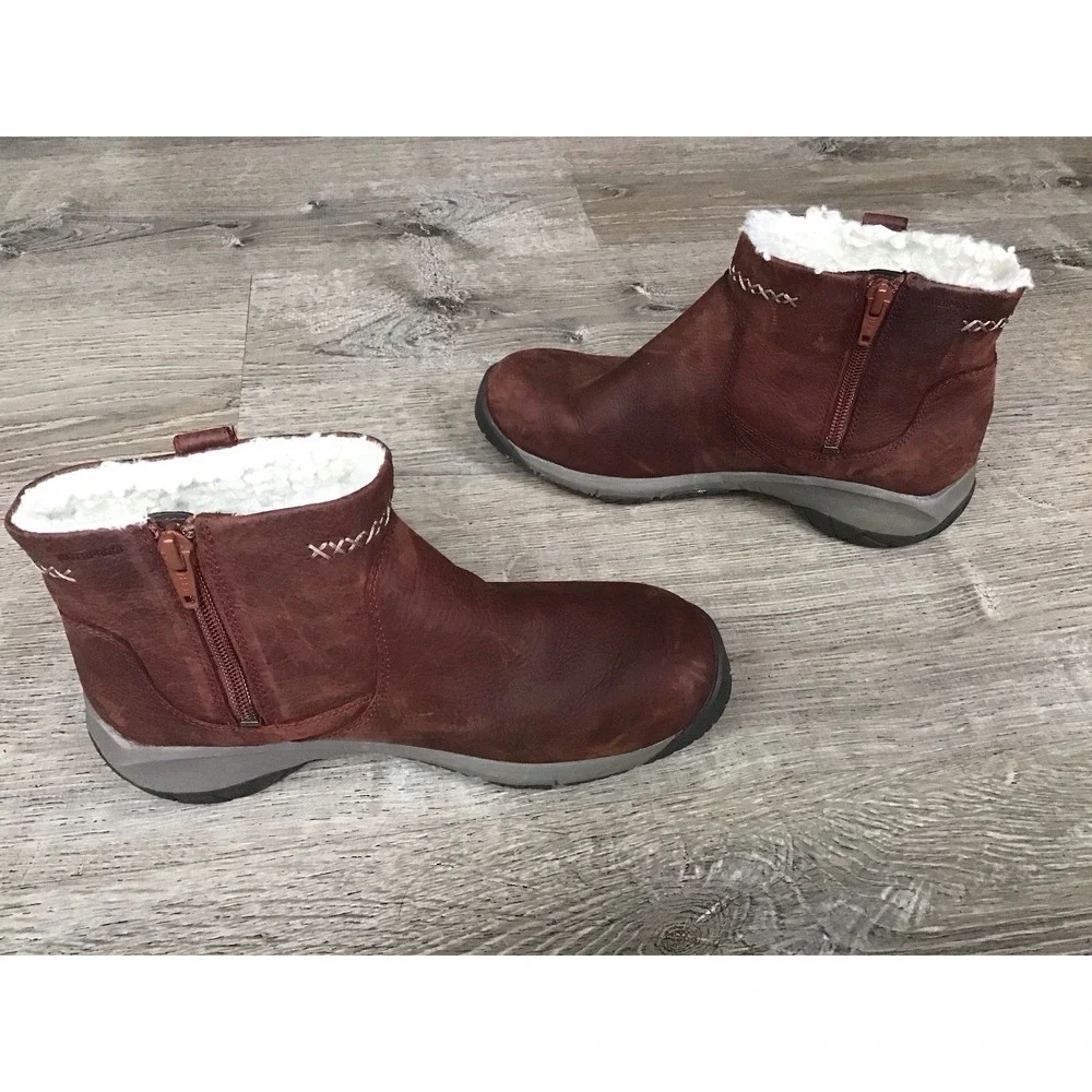 Merrell Encore 4 Ankle Women's 6.5 Snow Boots Zip Waterproof Rust Red J003830